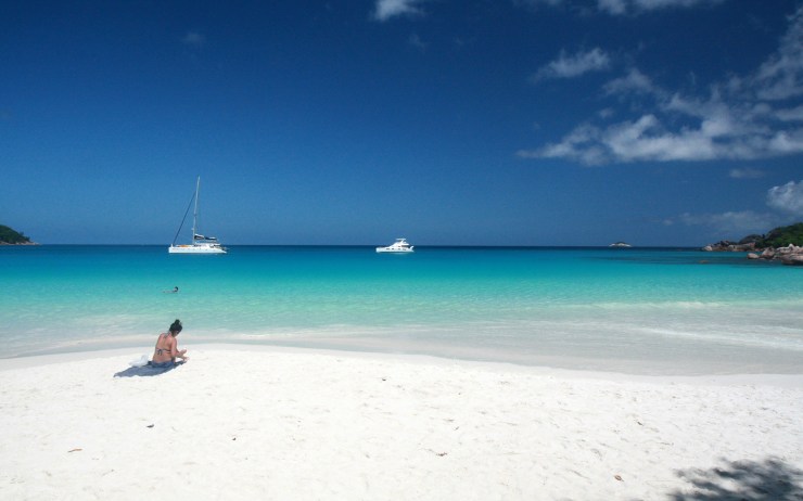 Leisure-Girl-on-Anse-Lazio-beach-Praslin-–-Seychelles